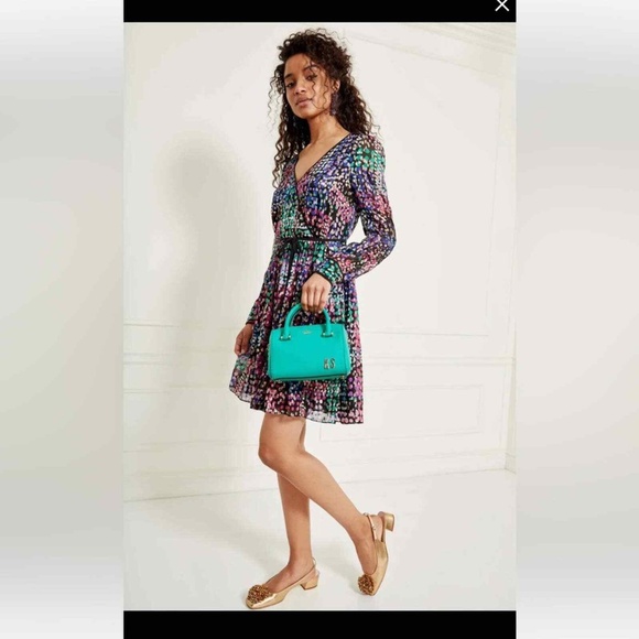 Kate Spade Metallic Polka Dot Mini Dress Make Magic MSRP $428 - size M - Picture 3 of 8